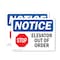 Signmission Elevator Out Of Order Sign With Symbol, 10 in W x Rectangle, Vinyl Decal OS-2PACK-NS-D-710-L-11735 - alternate 1